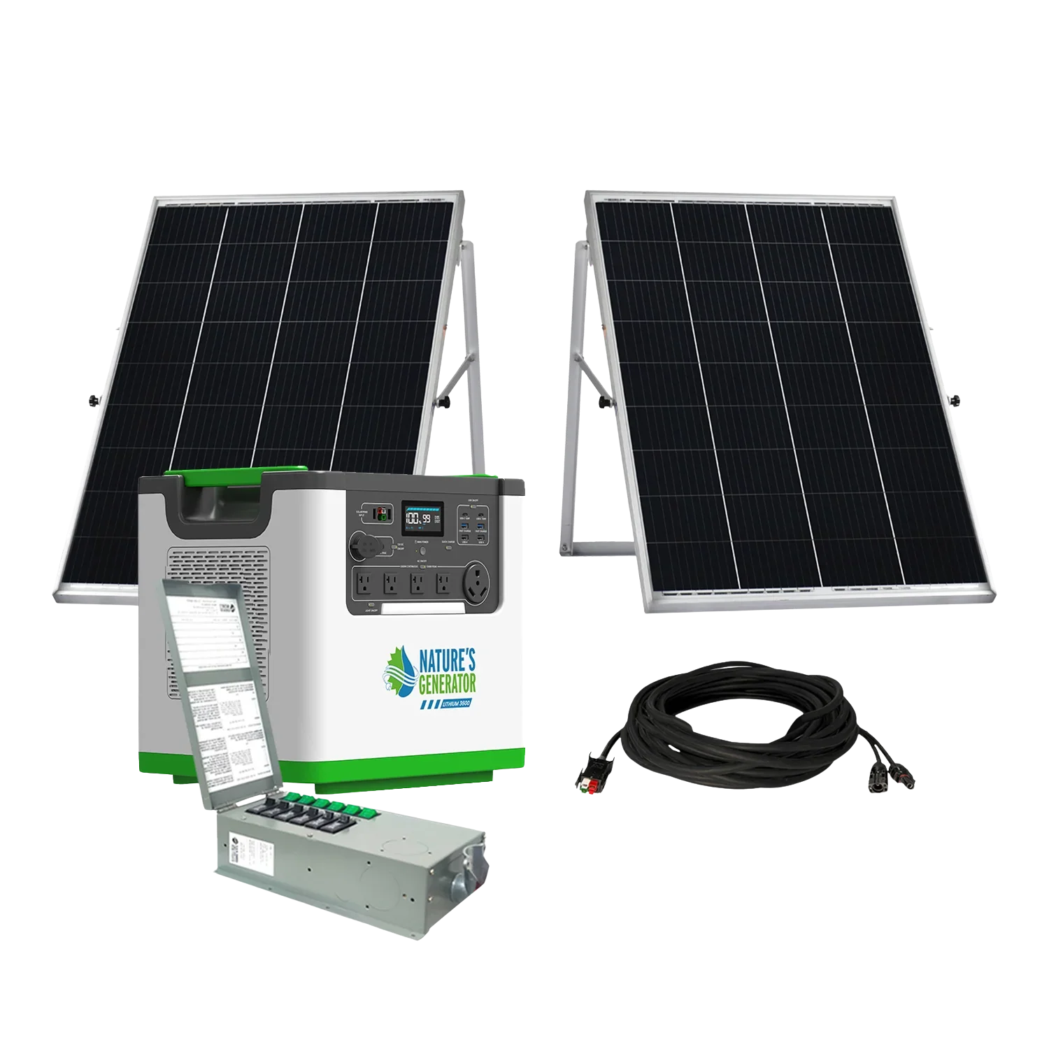 Nature's Generator Lithium 3600 Solar Generator and Transfer Switch - Green Vista Living