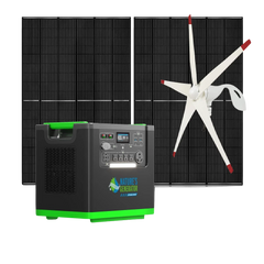 Nature's Generator Lithium 6000 with Solar Panels and Wind Turbine - Green Vista Living