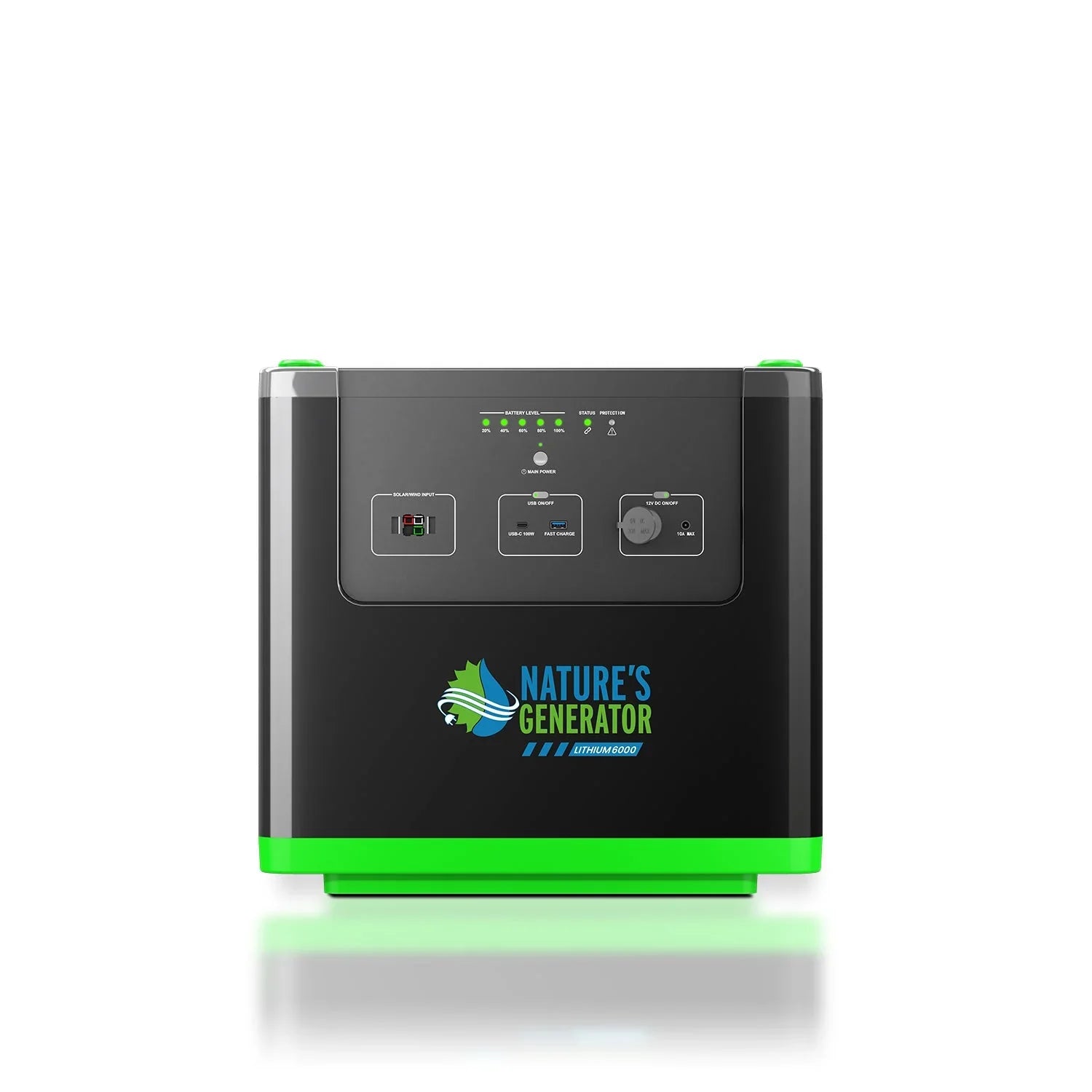 Nature's Generator Lithium 6000 with Solar Panels and Wind Turbine - Green Vista Living