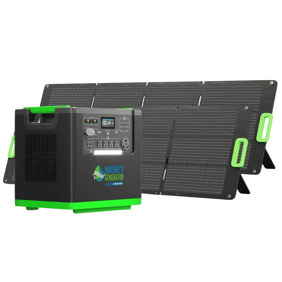 Nature's Generator Lithium 6000 with Solar Panel - Green Vista Living