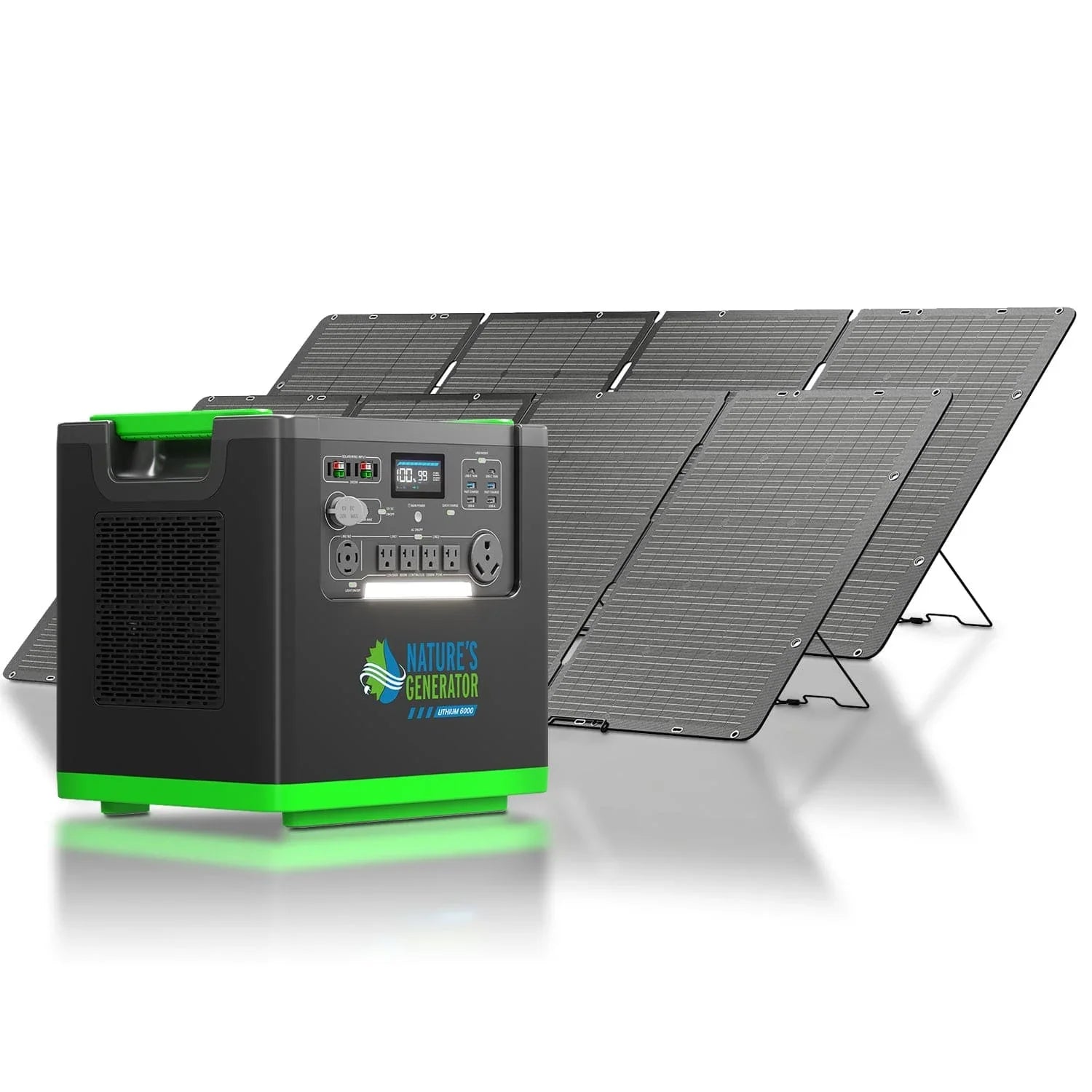 Nature's Generator Lithium 6000 with Solar Panel - Green Vista Living