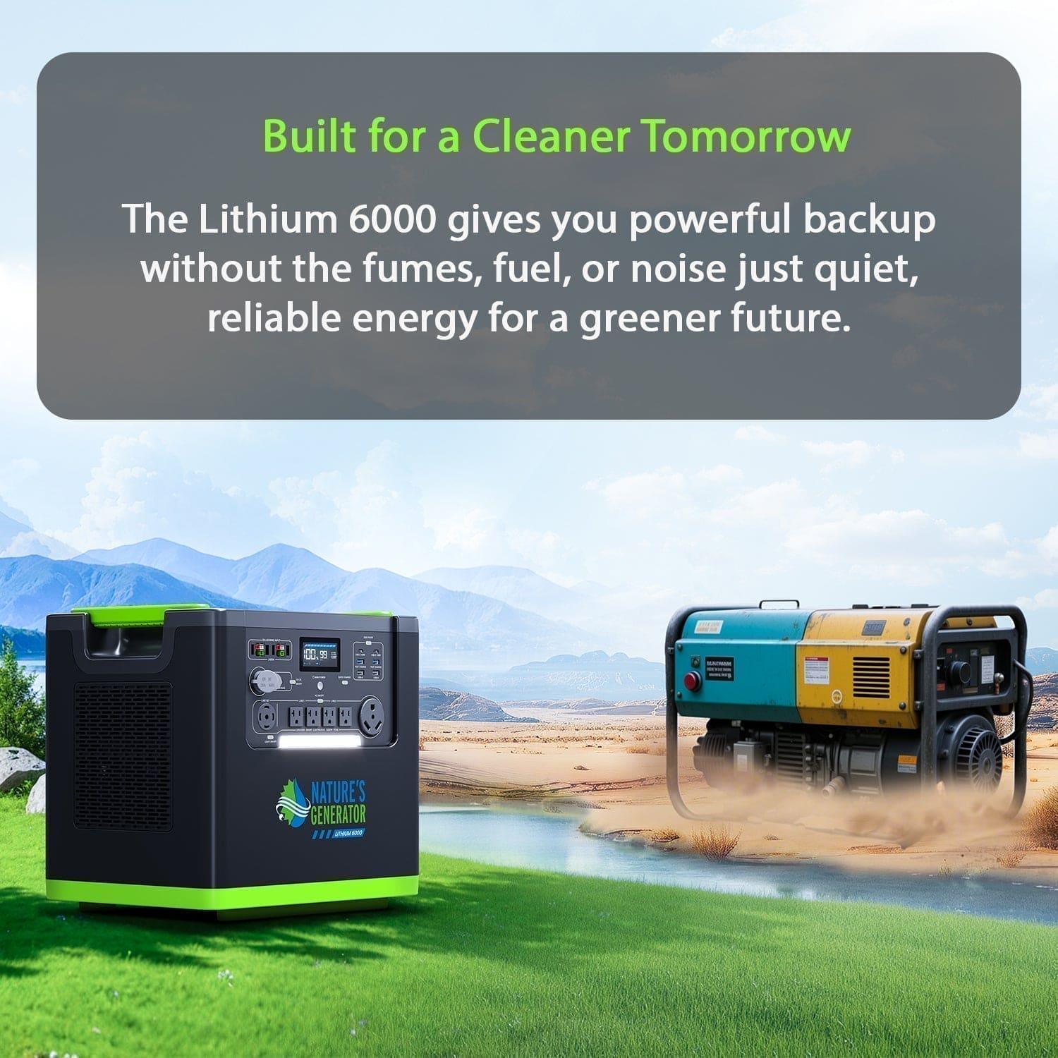 Nature's Generator Lithium 6000 and Transfer Switch - Green Vista Living
