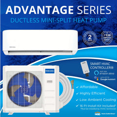 MRCOOL Advantage 5th Gen 9,000 BTU Single Zone Mini Split Complete System with 16 Ft. Line Set, 230V, Wall Mounted (A-09-HP-230D-O)
