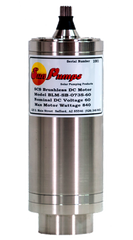 Sun Pumps Brushless Submersible Motor (60VDC, 3000RPM, Splined), 0.75HP, MTR BLM-SB-073S-60