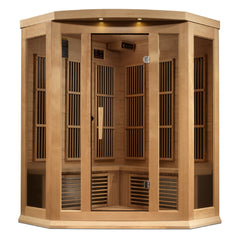 Maxxus 3 Person Corner Near Zero EMF FAR IR Sauna (MX-K356-01-ZF HEM)