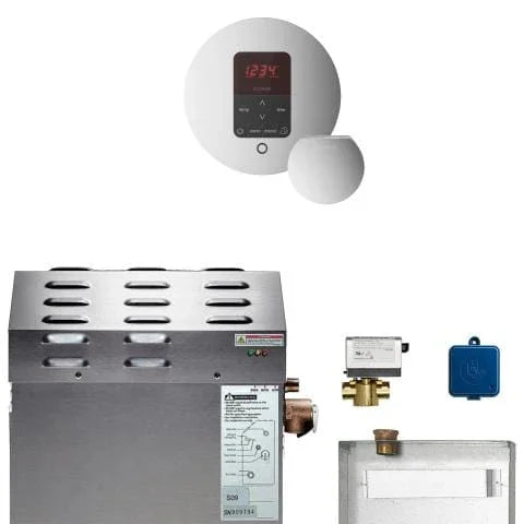 Mr.Steam Butler 5kW Steam Shower Generator Package with iTempoPlus Control in Round, Polished Chrome