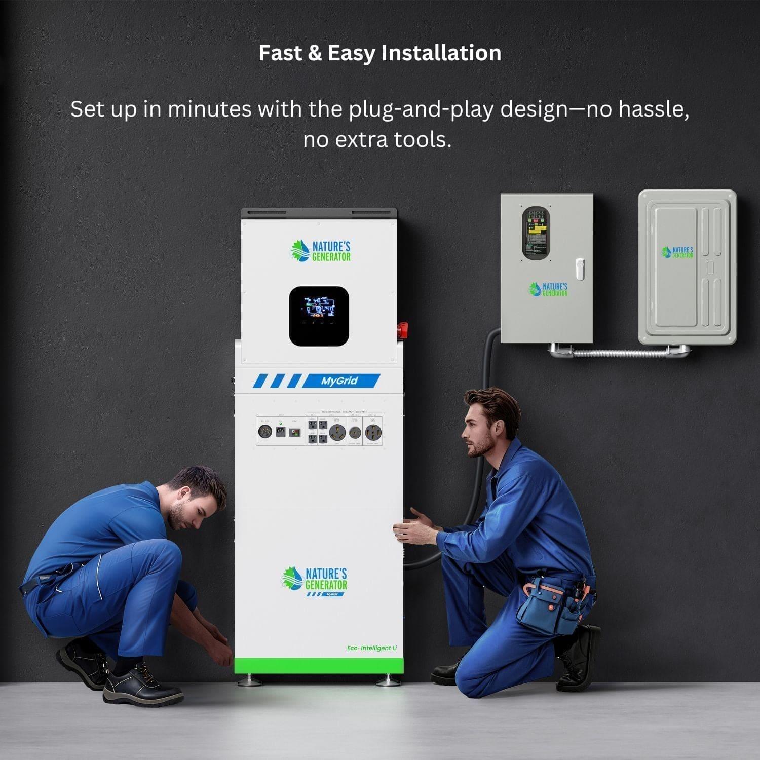 Nature's Generator MyGrid 10K with Transfer Switch for House Battery Backup - Green Vista Living