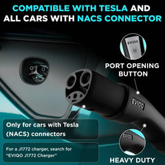 EVIQO NACS Level 2 EV Charger, 40A (9.6kW), 240V, NEMA 14-50 Plug In, for Tesla EVs
