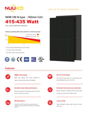 NUUKO 430W Solar Panel - NKM430N-108BDM10 - Green Vista Living
