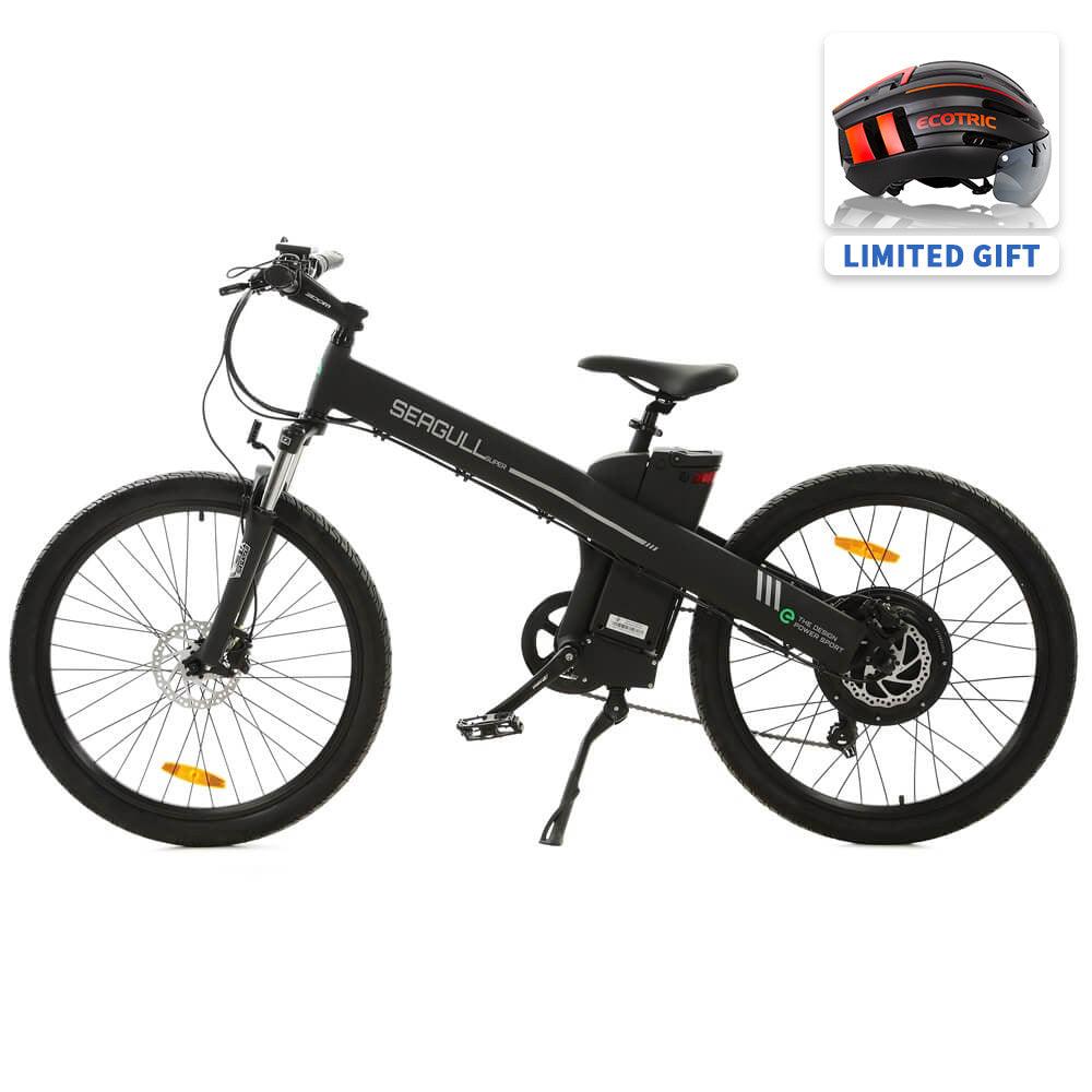 Ecotric Seagull Electric Mountain Bicycle - Matt Black - Green Vista Living