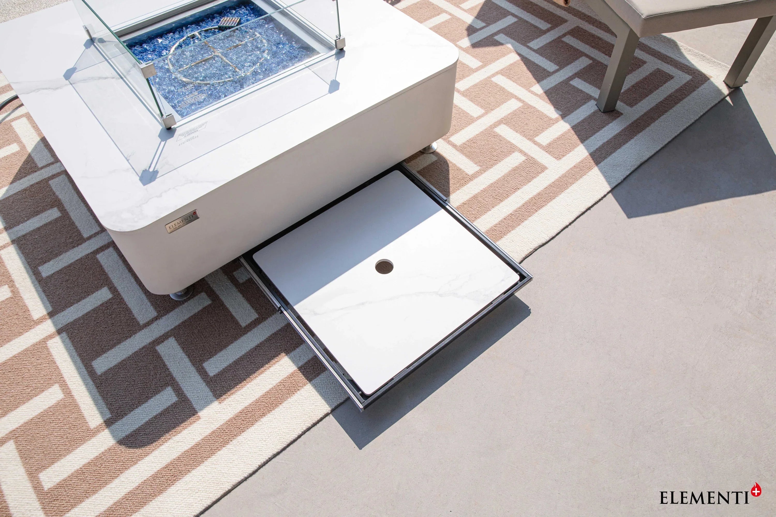 Elementi Plus OFP101BW Annecy Porcelain Top Outdoor Fire Table - Green Vista Living