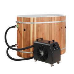Dynamic Cold Therapy Oval Barrel Tub Cold Plunge (50-P) Pacific Cedar - 3/4 IN-OUT without Motor