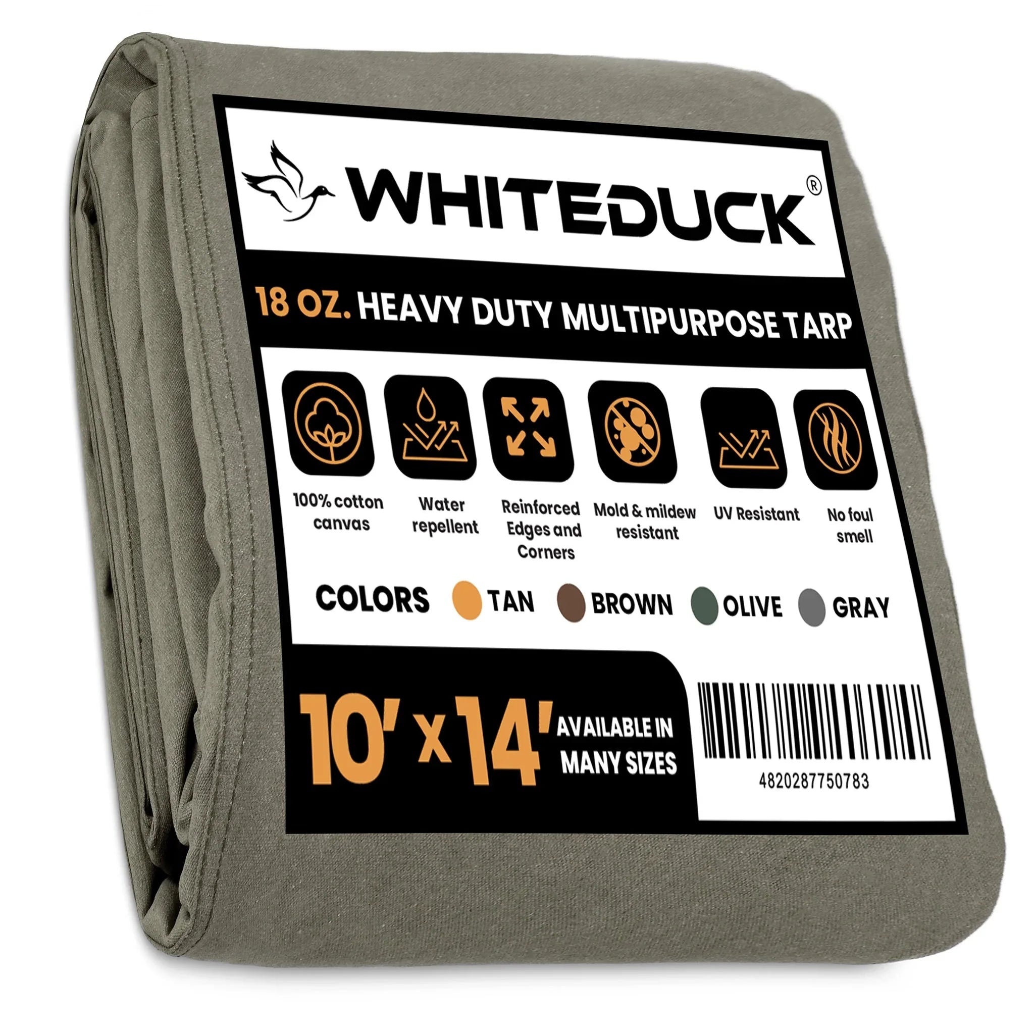 18 oz. 100% Cotton Canvas Tarp - Green Vista Living