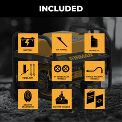 FIRMAN Power Equipment Gas Portable Generator 4550/3650W Remote Start with CO Alert