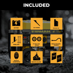 FIRMAN Power Equipment Gas Portable Generator 4550/3650W Remote Start 120/240V With CO Alert