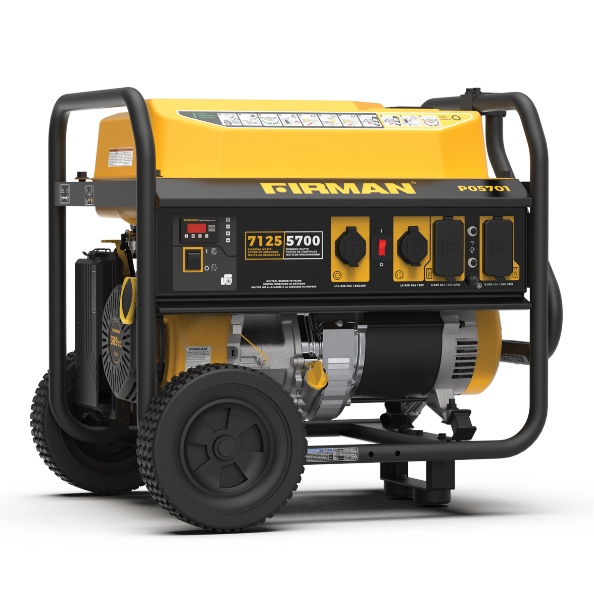 FIRMAN Power Equipment Gas Portable Generator 7125W Recoil Start 120/240V