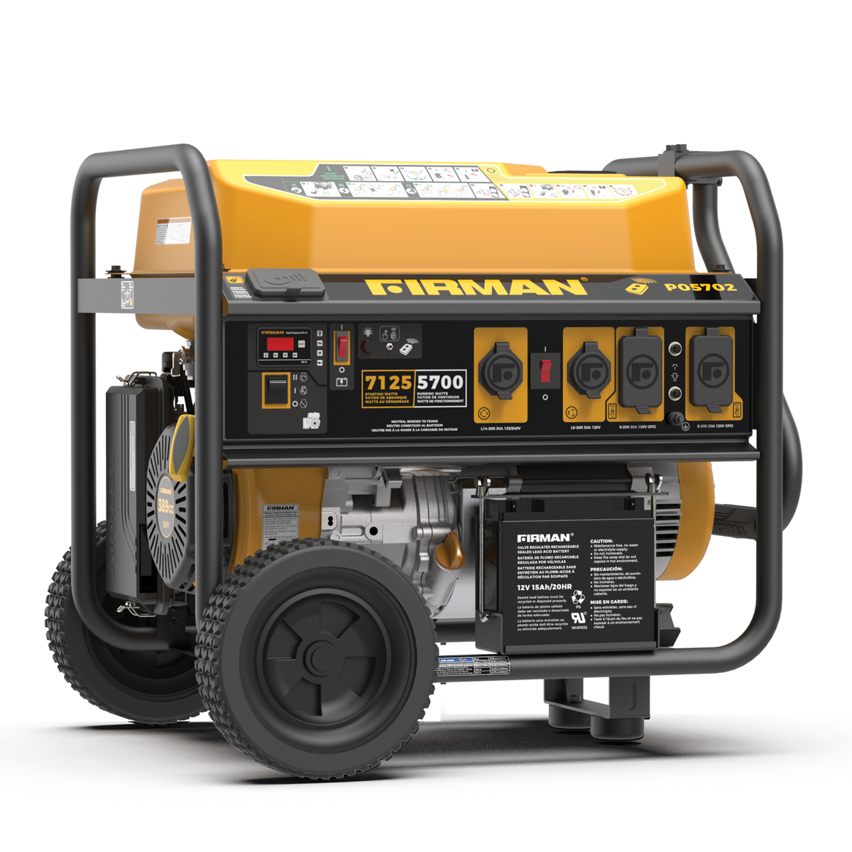 FIRMAN Power Equipment Gas Portable Generator 7125W Remote Start 120/240V
