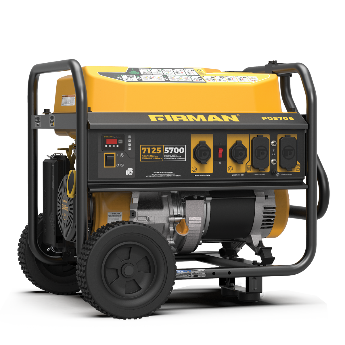 FIRMAN Power Equipment Gas Portable Generator 7125W Recoil Start 120/240V