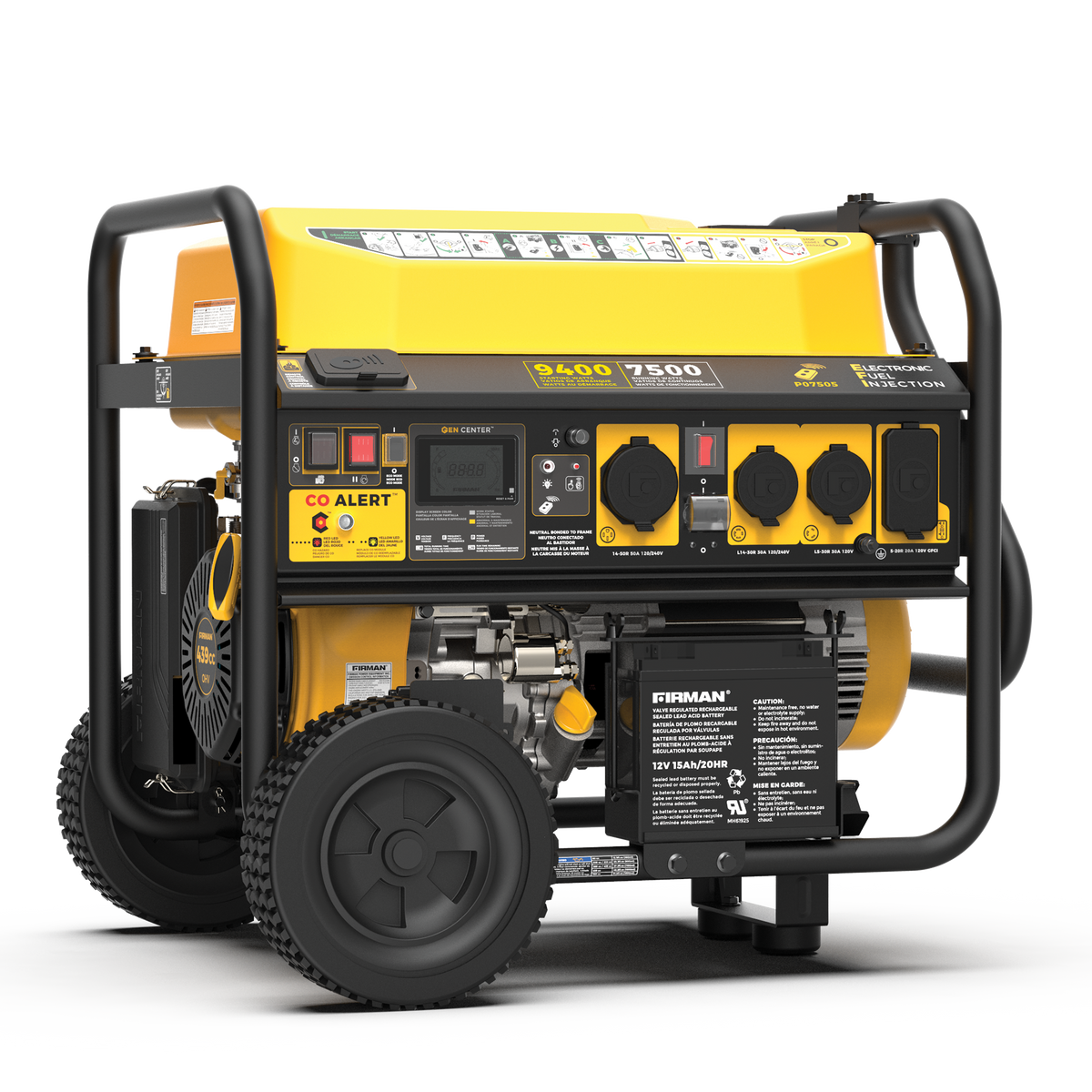 FIRMAN Power Equipment GAS PORTABLE GENERATOR 9,400W REMOTE START 120/240V WITH CO ALERT