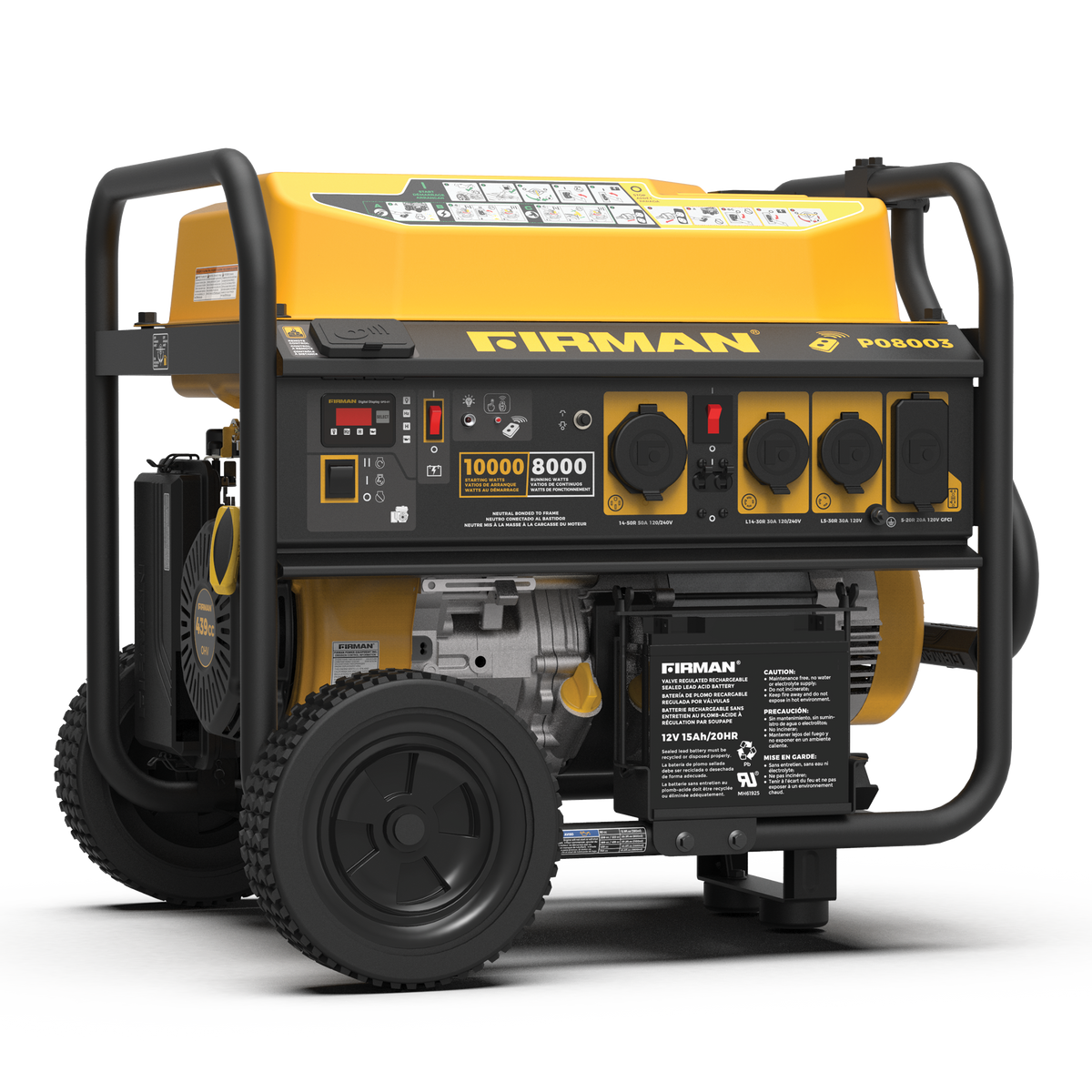 FIRMAN Power Equipment Gas Portable Generator 10000W Remote Start 120/240V