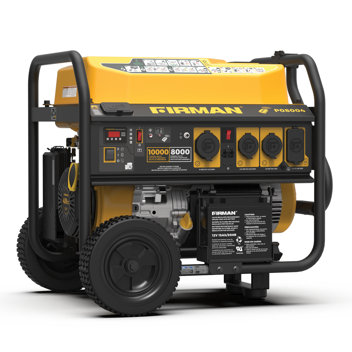 FIRMAN Power Equipment Gas Portable Generator 10000W Remote Start 120/240V