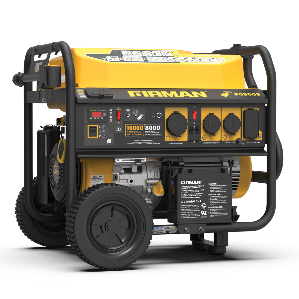 FIRMAN Power Equipment Gas Portable Generator 10000W Remote Start 120/240V