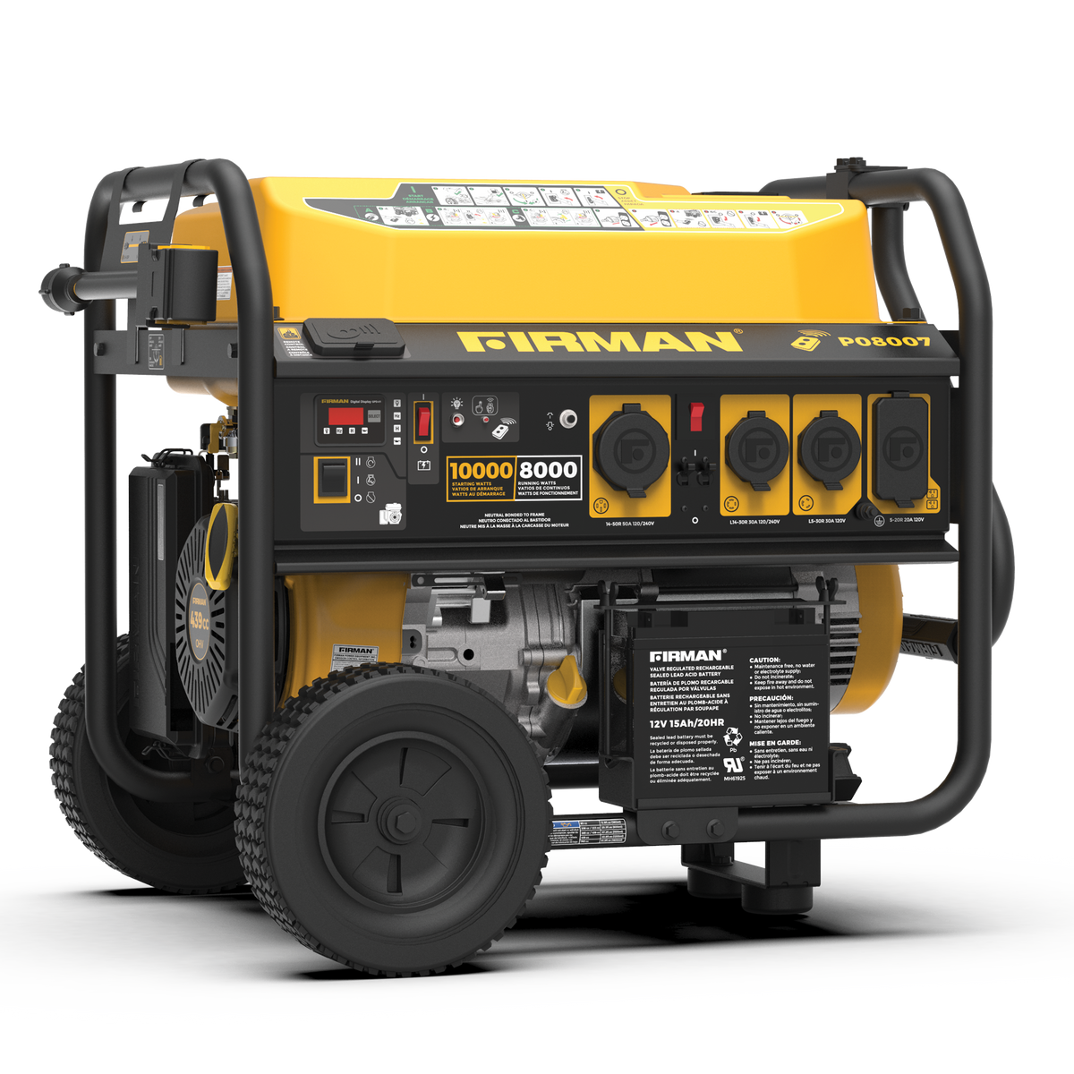 FIRMAN Power Equipment Gas Portable Generator 10000W Remote Start 120/240V