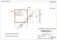 Faraday Defense 4×4 Honeycomb EMC Vent