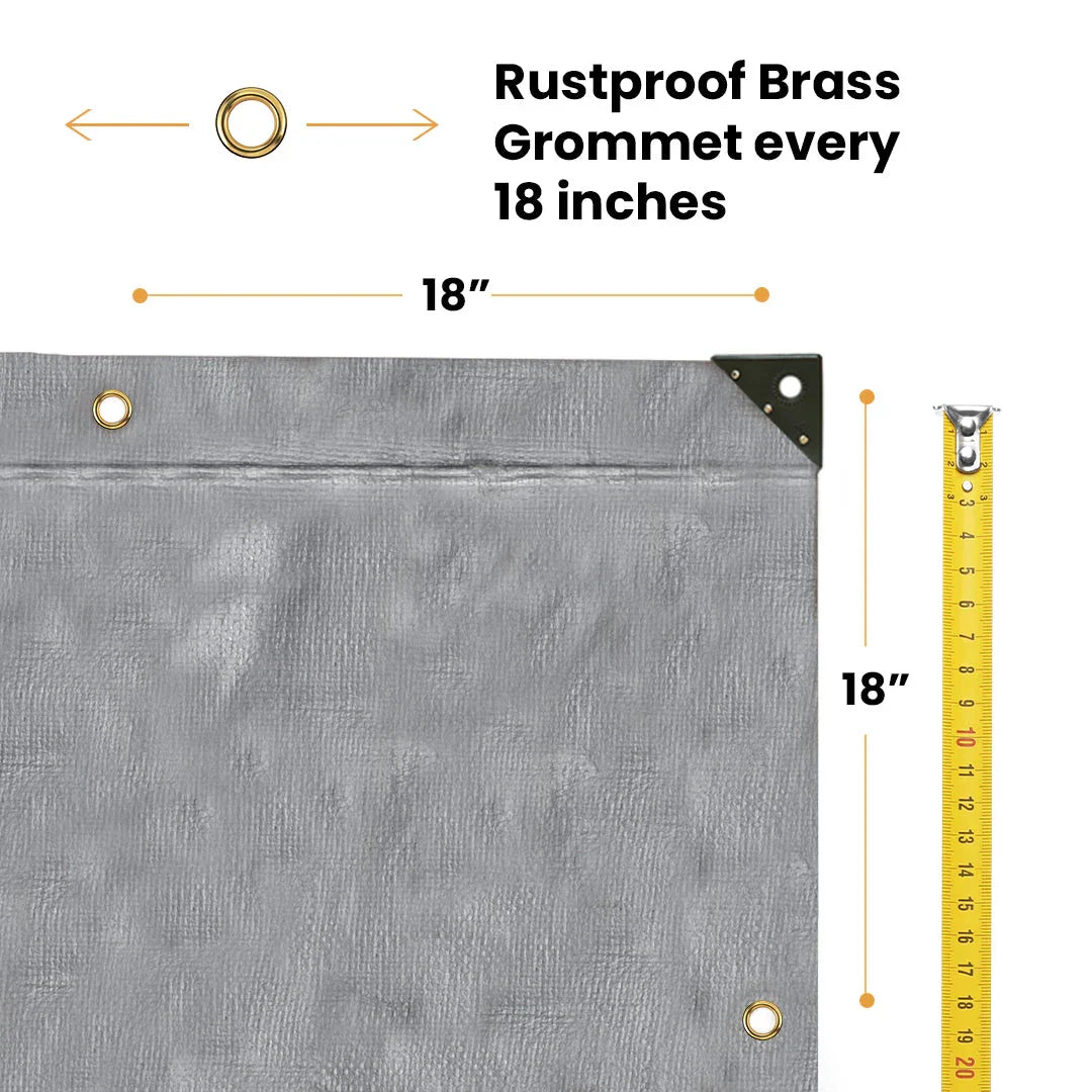 16’ x 20’ Heavy Duty Poly Tarp 10 mil, 6 oz - Black & Silver - Green Vista Living