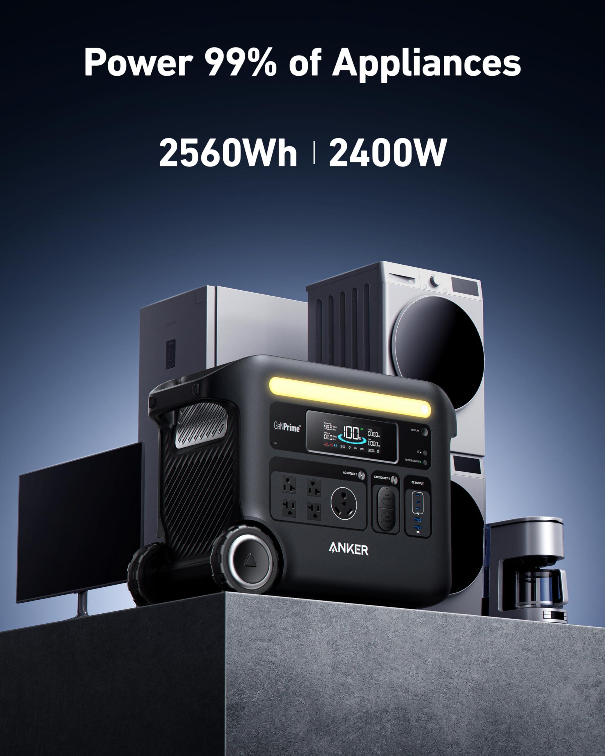 Anker SOLIX F2600 Power Station Solar Generator + 400W Solar Panel - Green Vista Living