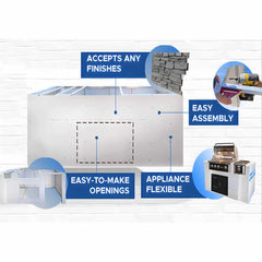 Renaissance Cooking Systems Pro-Fit DIY PRO 6 Ft. Unfinished Grill Island