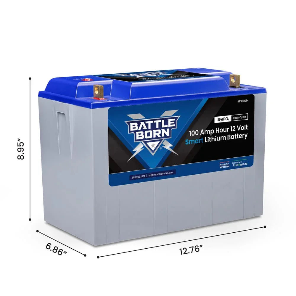 Battle Born 100Ah 12V Smart Heated LiFePO4 Deep Cycle Battery Kit - Green Vista Living