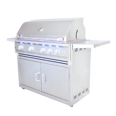 RCS Cutlass Pro 38 Inch 4 Burner Freestanding Gas Grill with Ceramic Briquettes