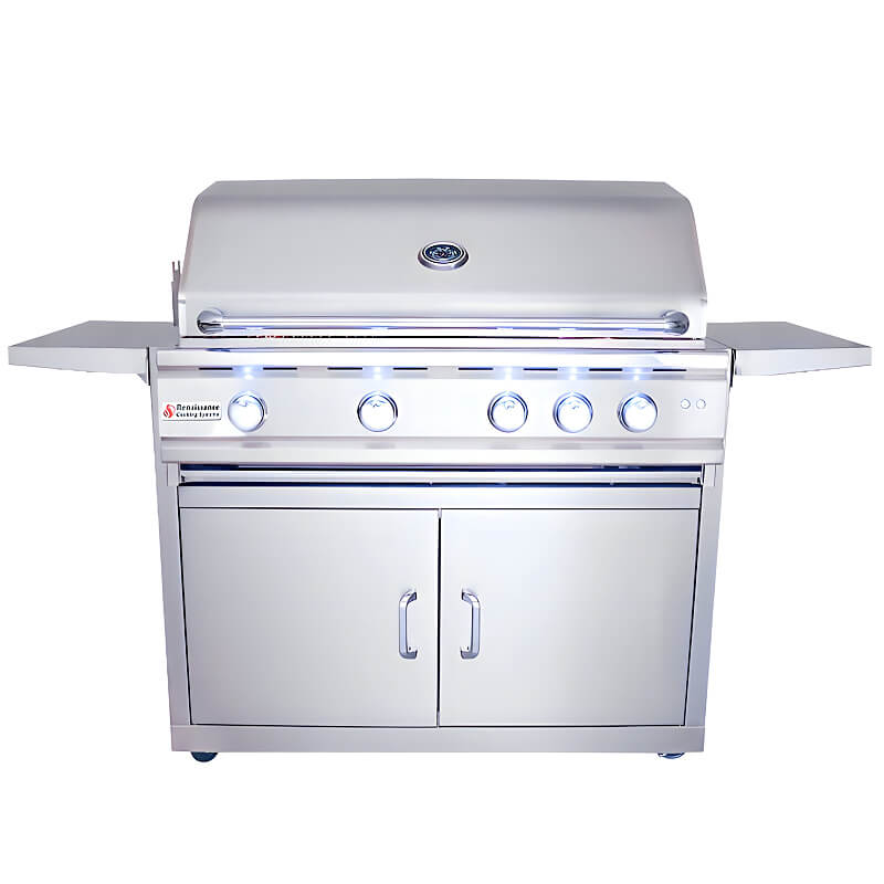 RCS Cutlass Pro 38 Inch 4 Burner Freestanding Gas Grill with Ceramic Briquettes