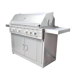 RCS Cutlass Pro 42 Inch 4 Burner Freestanding Gas Grill with Ceramic Briquettes