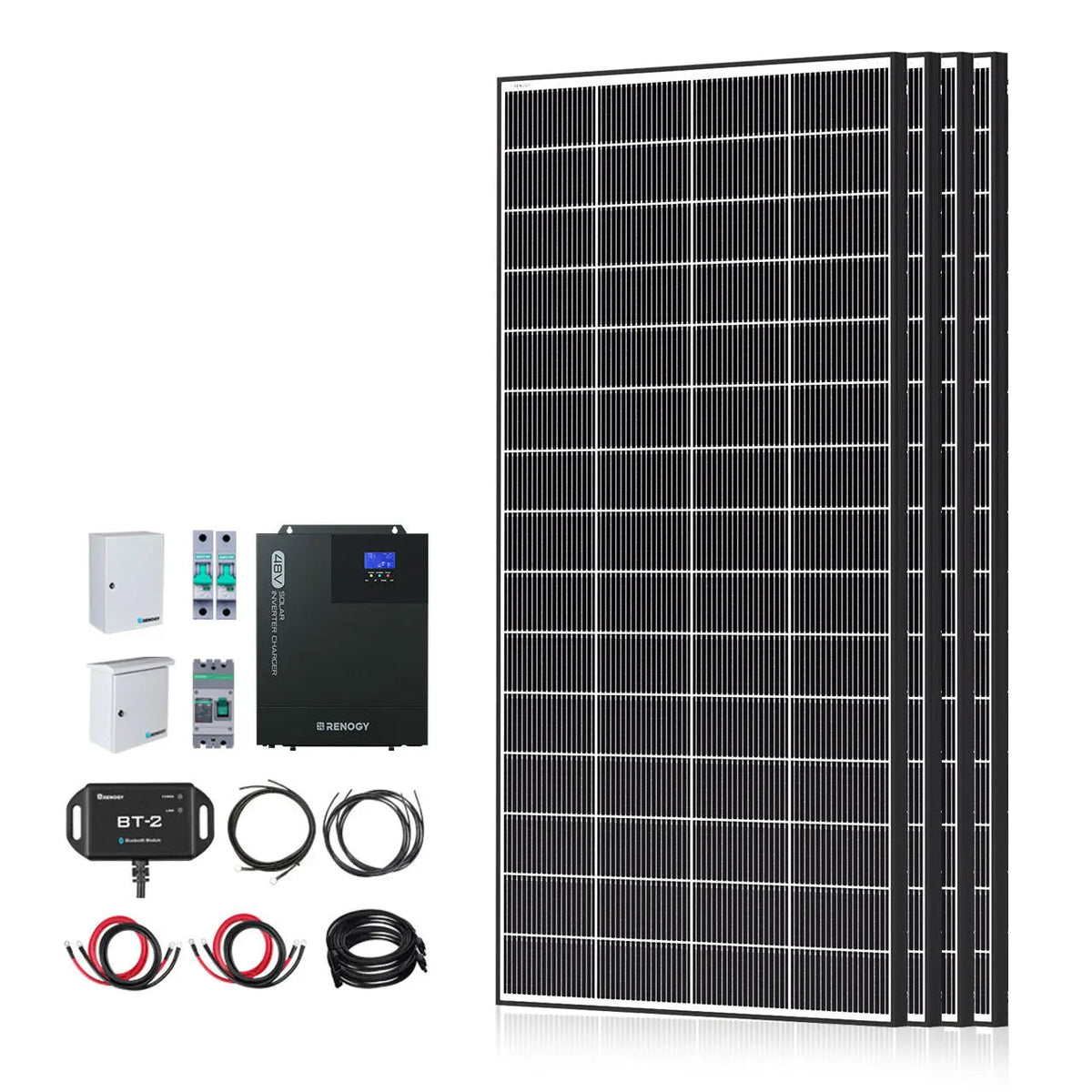 Complete Cabin Solar Kit 1200W 2500W | Optional 9.6kWh Deep-Cycle AGM / LiFePO4 Batteries