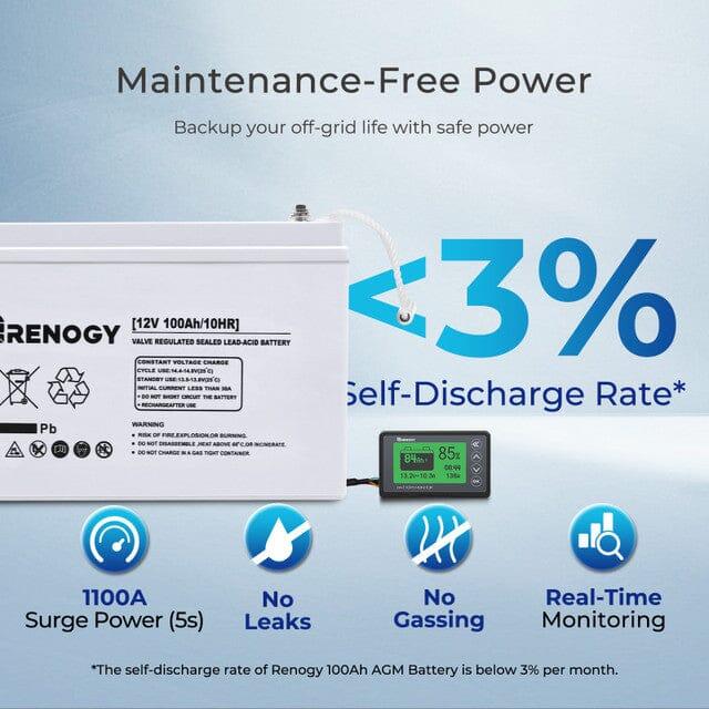 Renogy 400W 12 Volt Complete Solar Kit with Two 100Ah Deep-Cycle AGM / LiFePO4 Batteries - Green Vista Living