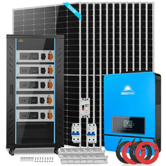 Off Grid Solar Kit 10KW 48VDC 120V/240V 25.6KWH Lithium Battery 12 X 550 Watts Solar Panels SGR-10K25 Sungold Power