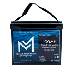 12v 100Ah Slim Series Bluetooth Deep Cycle Lithium Marine Battery Group 24