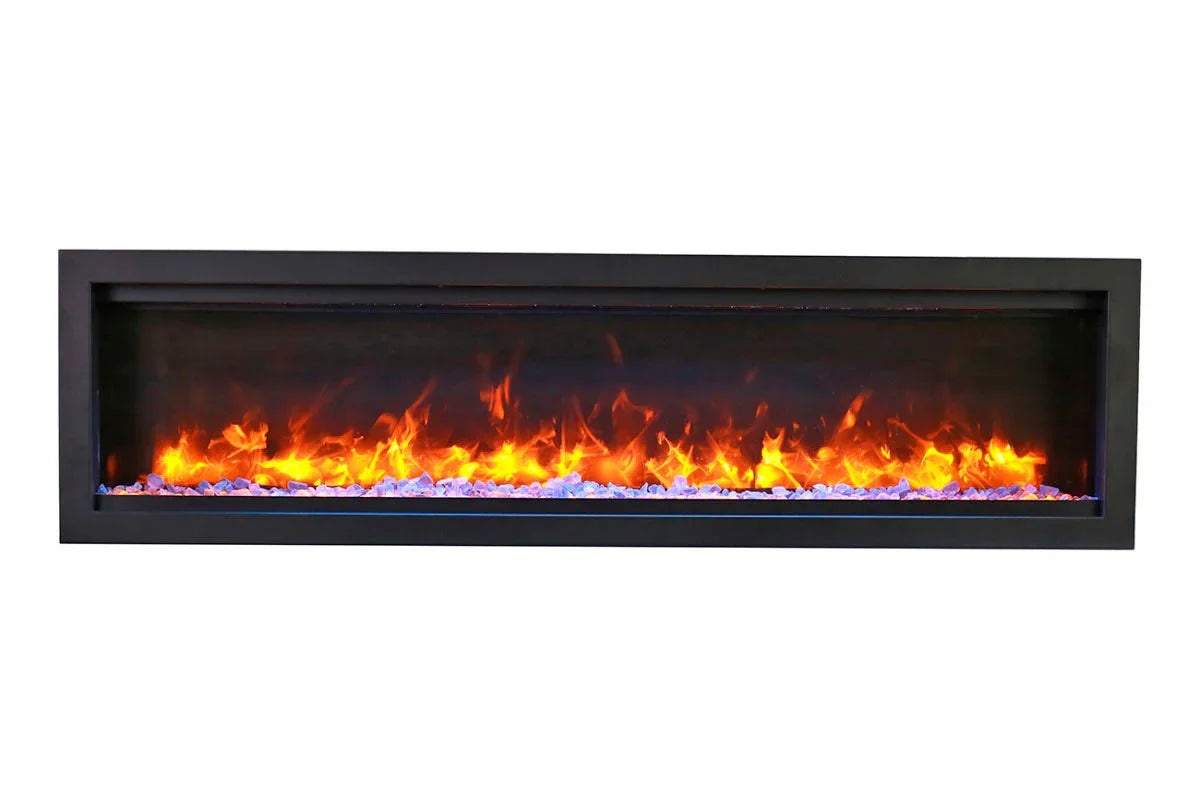 Amantii Symmetry Bespoke 34'' Wall Mount / Recessed Linear Indoor/Outdoor Electric Fireplace - Green Vista Living