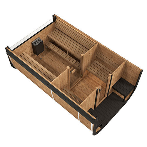SaunaLife Model CL12GCP Cube-Series Outdoor Home Sauna Suite Kit | 8 Persons