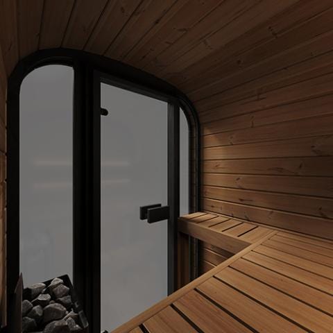 SaunaLife Model CL3G Cube-Series Outdoor Home Sauna Kit | 2 Persons