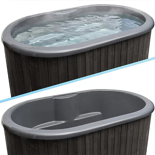 SaunaLife 2-Person Black Thermo-Pine Cold/Hot Plunge Tub w/ Water Chiller/Heater | Model S2B - Green Vista Living