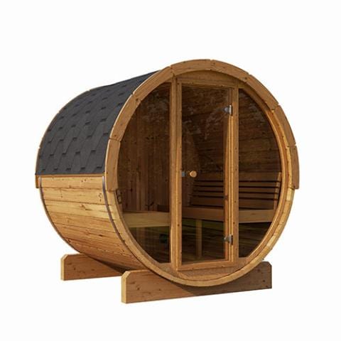 SaunaLife Model E8G Sauna Barrel Glass Front | 6 Persons