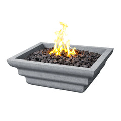 Flame Havens 24" Square Shadow Cast GFRC Concrete Fire Only Bowl by Flame Havens Serenity Series