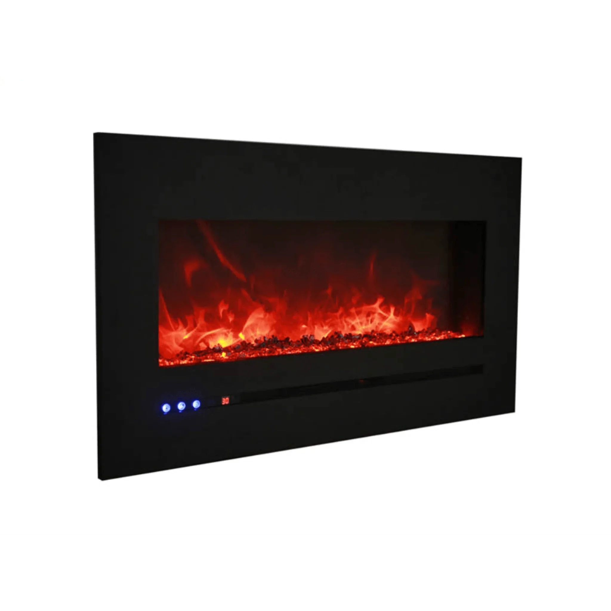 Sierra Flame by Amantii 34" Wall Mount/Flush Mount Electric Fireplace with Deep Charcoal Colored Steel Surround - Green Vista Living