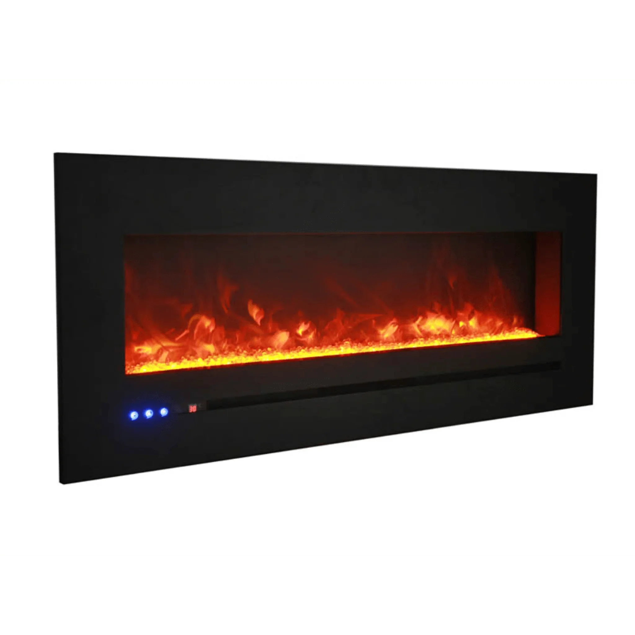 Sierra Flame by Amantii 34" Wall Mount/Flush Mount Electric Fireplace with Deep Charcoal Colored Steel Surround - Green Vista Living