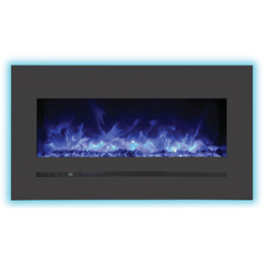 Sierra Flame by Amantii 34" Wall Mount/Flush Mount Electric Fireplace with Deep Charcoal Colored Steel Surround - Green Vista Living