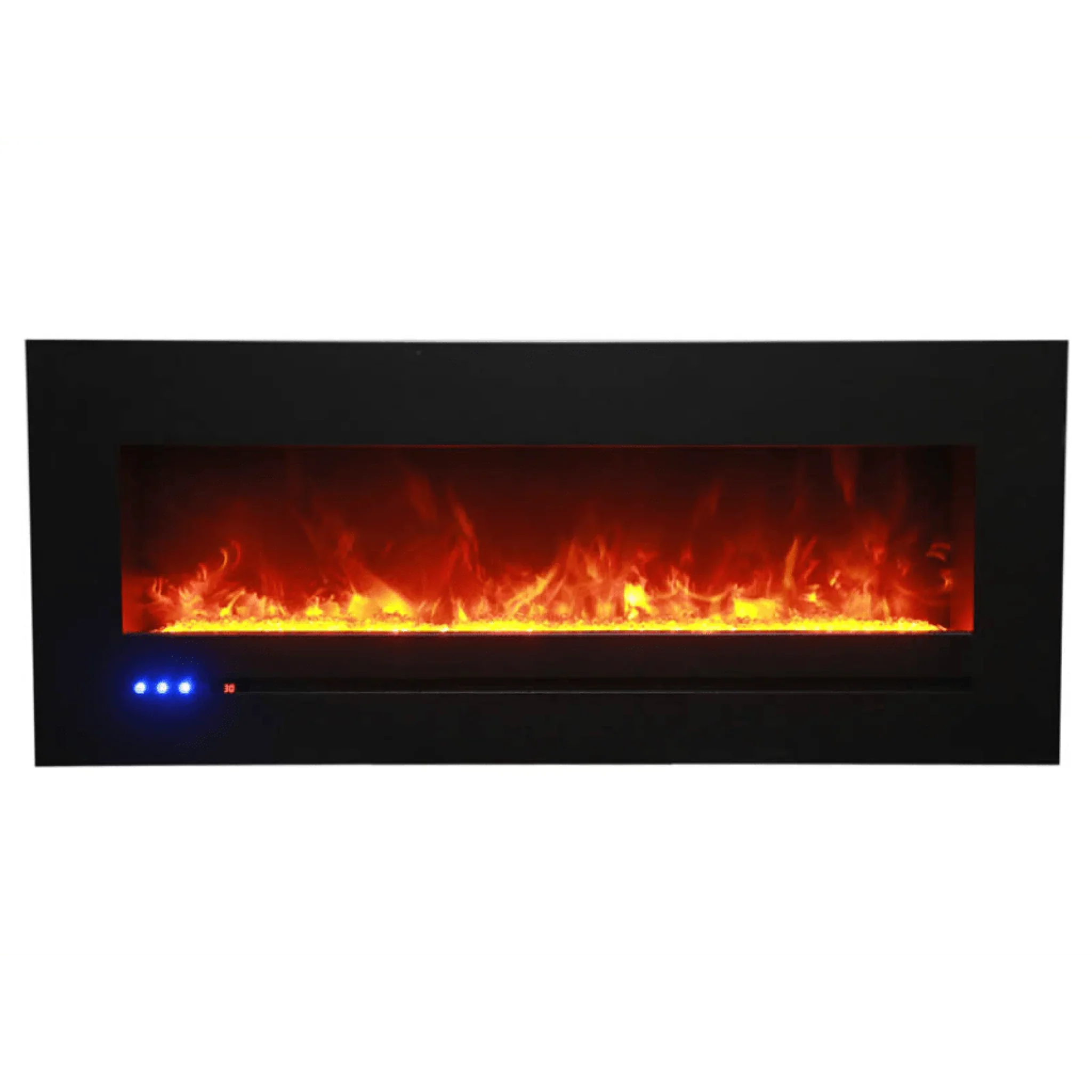 Sierra Flame by Amantii 34" Wall Mount/Flush Mount Electric Fireplace with Deep Charcoal Colored Steel Surround - Green Vista Living