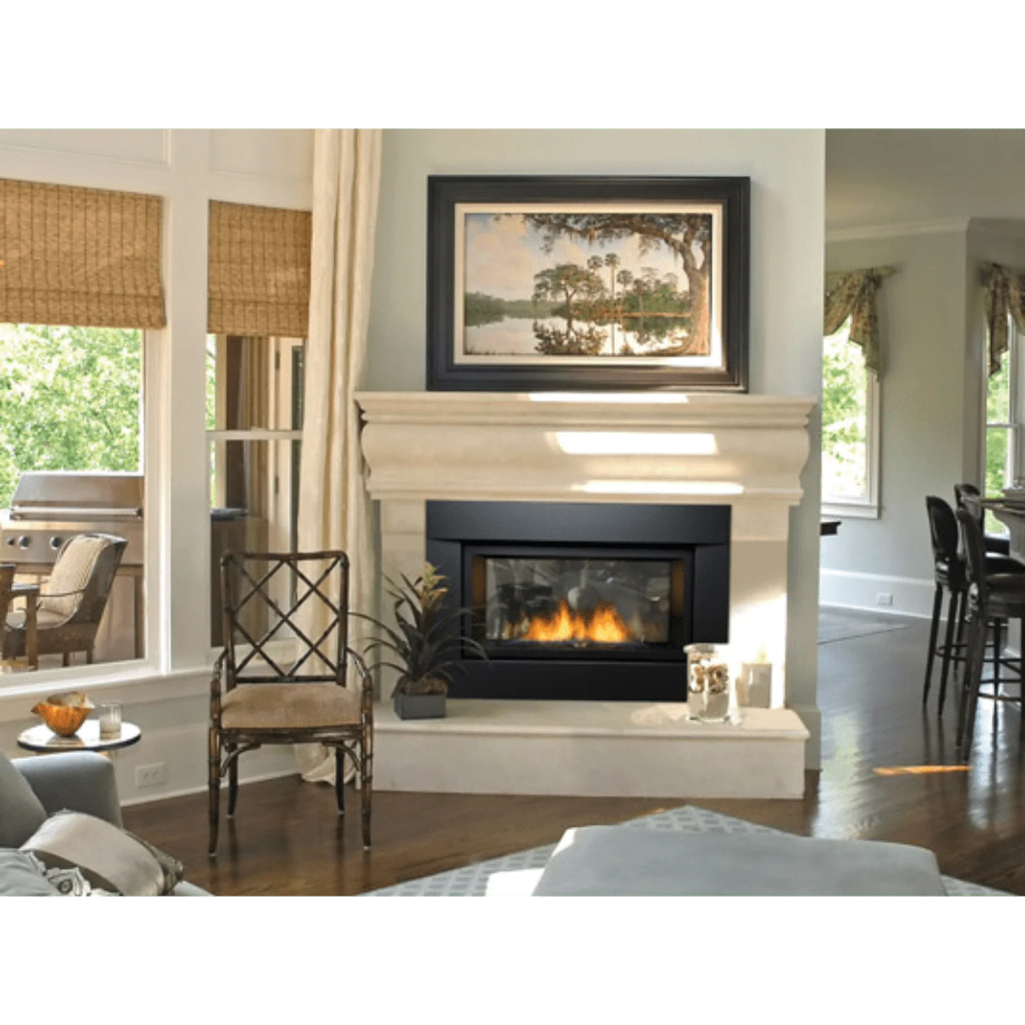 Sierra Flame by Amantii 36" Palisade See-Through Direct Vent Linear Fireplace - Green Vista Living